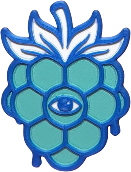 The ice berry — blue, with an eye at its center.