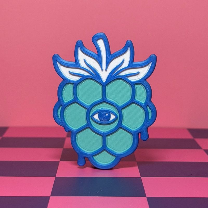The ice berry — blue, with an eye at its center.